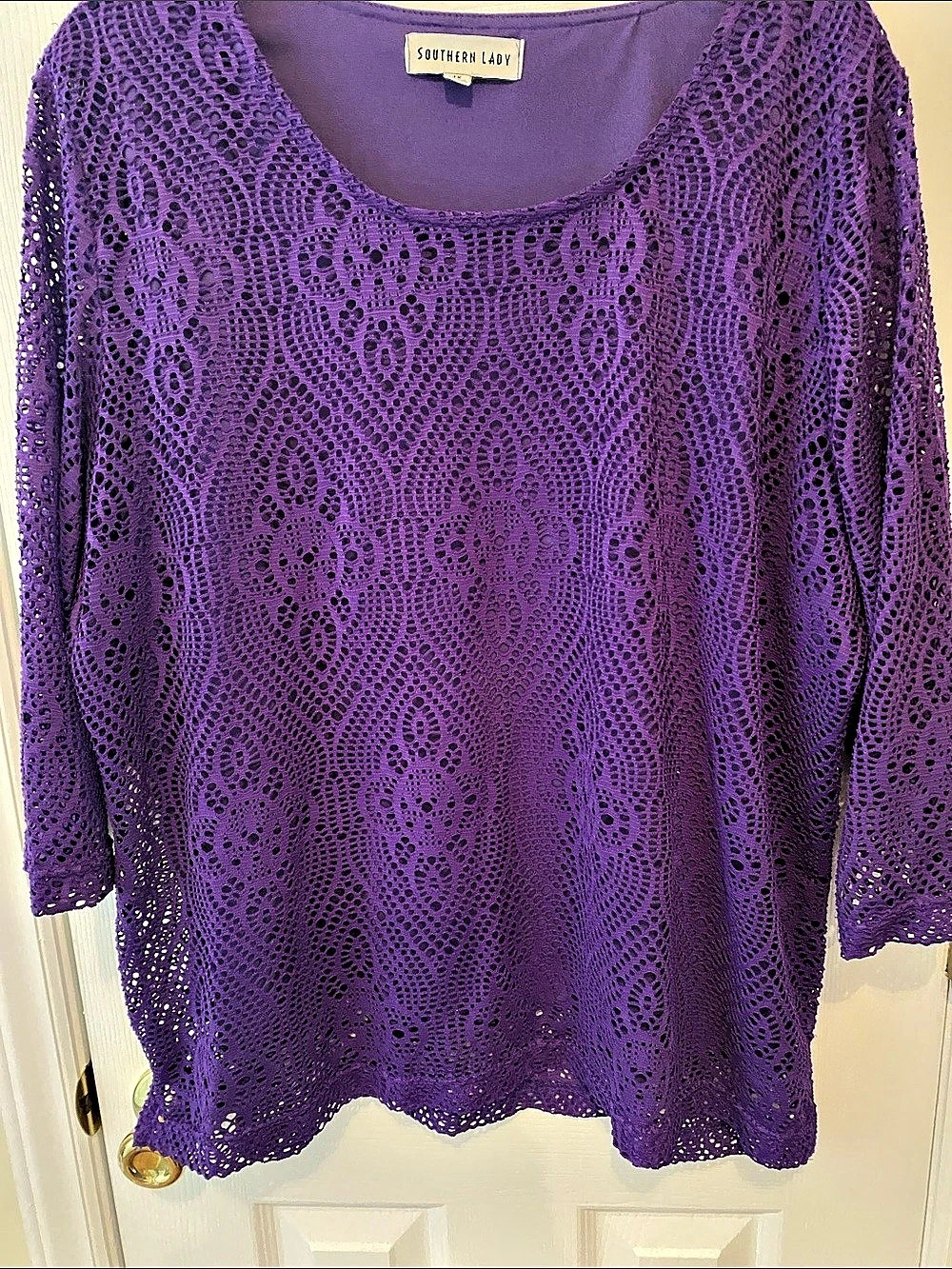 Southern Lady Purple Lace Tunic Size 1X
